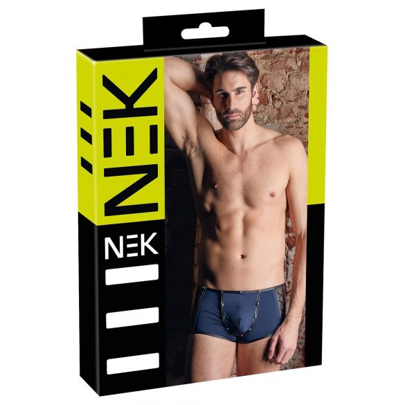 NEK - Boxer nero con lacci e inserti a rete (blu) - M