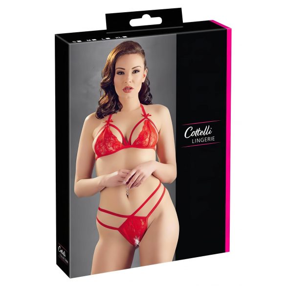 Cottelli - set reggiseno aperto in pizzo (rosso)