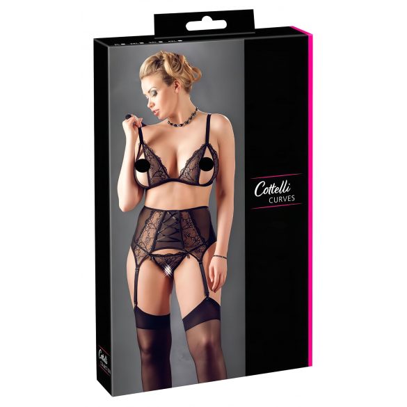 Cottelli Taglie Forti - Set lingerie in pizzo (nero)