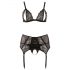 Cottelli Taglie Forti - Set lingerie in pizzo (nero) - XXL