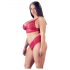 Cottelli Plus Size - set reggiseno in morbido pizzo (rosso) - 2XL