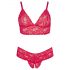 Cottelli Plus Size - set reggiseno in morbido pizzo (rosso) - 2XL