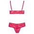 Cottelli Plus Size - set reggiseno in morbido pizzo (rosso) - 2XL