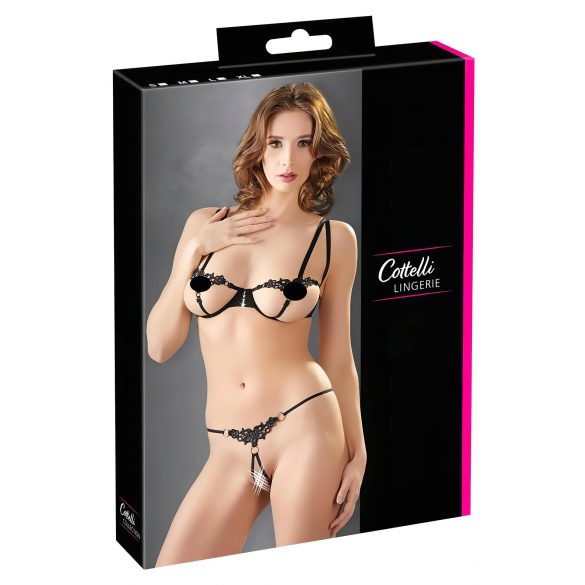 Cottelli - Set reggiseno ricamato scintillante (nero)