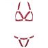 Cottelli - Set lingerie aperto con anelli in metallo (rosso)