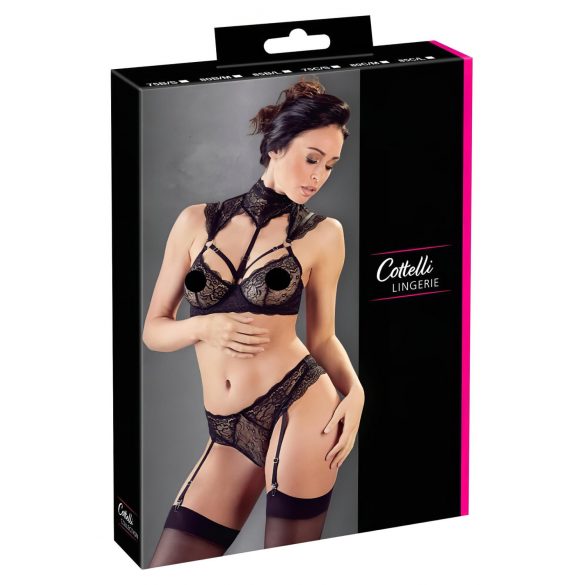 Cottelli - set reggiseno in pizzo con colletto (nero)