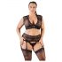 Cottelli Taglie Forti - completo intimo in pizzo con strass (nero)