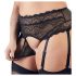 Cottelli Taglie Forti - completo intimo in pizzo con strass (nero) - 2XL