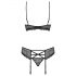 Obsessive 818-SEG-1 - Set lingerie in pizzo con strass (nero)