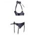 Cottelli Bondage - set reggiseno lucido con manette (nero)