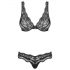 Obsessive Luvae - set reggiseno floreale con strass (nero) - L/XL