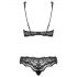 Obsessive Luvae - set reggiseno floreale con strass (nero) - L/XL