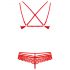 Obsessive 860-SET-3 - Set in pizzo rosso floreale con spalline