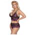 Cottelli Taglie Forti - set reggiseno floreale (nero-viola)