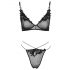 Cottelli - set di reggiseno trasparente con inserti in pizzo (nero)