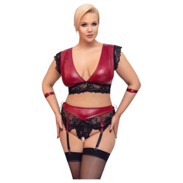 Set Reggiseno in Pizzo Cottelli Bondage Taglie Forti (rosso-nero)