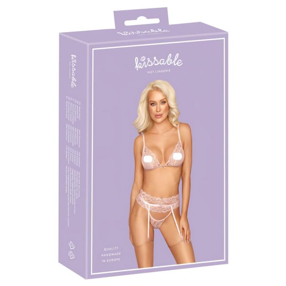 Baciabili - set di lingerie in pizzo (rosa)