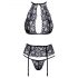 Baciabili - Set reggiseno in pizzo con collo allacciato (nero)