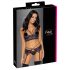 Cottelli - Set 3 pezzi lingerie in pizzo (nero-viola)