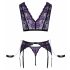 Cottelli Bondage - Set intimo con manette (nero-viola)