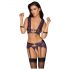 Cottelli Bondage - Set intimo con manette (nero-viola) - M