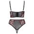 Cottelli Taglie Comode - Set Reggiseno con Reggicalze (Nero-Rosso)