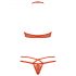 Obsessive 838-SET-3 - Set reggiseno in pizzo con cinghie (rosso)