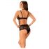 Obsessive Elizenes - set reggiseno trasparente con motivo (nero)