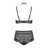 Obsessive Elizenes - set reggiseno trasparente con motivo (nero)