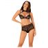 Obsessive Elizenes - set reggiseno trasparente con motivo (nero) - L/XL