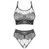 Obsessive K103 - set rete sexy elastico aperto (nero) - S-L