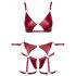 Cottelli Bondage - set reggiseno lucido con polsini (rosso)