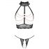 Abierta Fina - Set lingerie aperto con catene (nero) - L