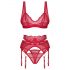 Obsessive Cupid Desir - Set di lingerie in pizzo rosso