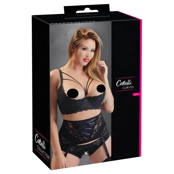 Cottelli Taglie Forti - reggiseno aperto con anelli (nero)