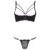 Cottelli - Reggiseno Sollevante con Anelli e Perizoma (Nero) - 80B/M