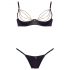 Cottelli - Set reggiseno con strass e catene in satin (nero) - 80B/M