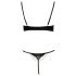 Cottelli - Set reggiseno con strass e catene in satin (nero) - 80B/M