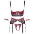 Cottelli Bondage - Set reggiseno sollevante in pizzo rosso opaco - M