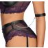 Cottelli Bondage - Set reggiseno con polsini (nero-viola)