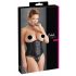 Cottelli Taglia Plus - corsetto in raso nero - 2XL