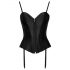 Cottelli Party - Corsetto in raso con reggicalze (nero) - M