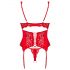 Obsessive Amor Cherris - completo in pizzo con reggicalze (rosso)