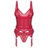 Obsessive Cupide Desir - completo in pizzo trasparente rosso - L/XL