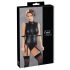 Cottelli Bondage - Body lucido senza maniche con polsini (nero) - XL