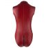 Cottelli Party - Body lucido senza maniche con zip (rosso)