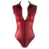 Cottelli Party - Body lucido senza maniche con zip (rosso) - XL