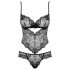 Obsessive Alluria - body in pizzo floreale (nero) - L/XL