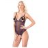 Cottelli - Body aperto nero con pizzo e perline - M