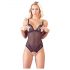 Cottelli - Body aperto nero con pizzo e perline - M